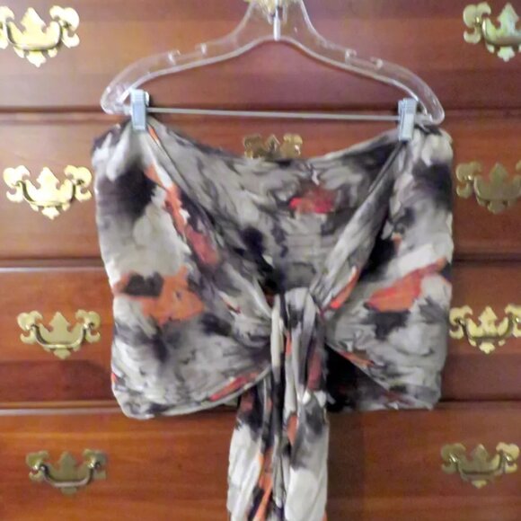 NY&Company Pink Black Tie Dye Oblong Scarf Wrap Shawl Sarong One Sz abt 72"x15" - Picture 4 of 13